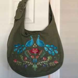 Serena and Lily Peacock Kaki Bag